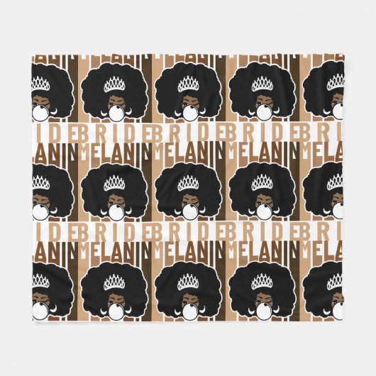 Couverture Polaire Mariée à la mélanine avec Afro (Devant (Horizontal))