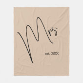 Couverture Polaire Mariée moderne | Beige + noir (Devant)