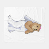 Couverture Polaire Mariée Ours avec Voile (Devant (Horizontal))