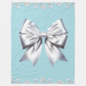Couverture Polaire Mariée Turquoise Robin's Egg Blue Big White Bow (Devant)