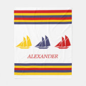 Couverture Polaire Marine Bleu Bleu Jaune Voilier Bleu Bleu Bleu Bleu (Devant)