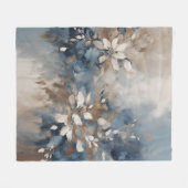 Couverture Polaire Marine Bleu clair Brown Floral moderne (Devant (Horizontal))