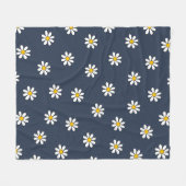 Couverture Polaire Marine bleu esthétique Botanique Floral Daisy Moti (Devant (Horizontal))