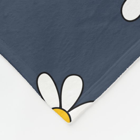 Couverture Polaire Marine bleu esthétique Botanique Floral Daisy Moti (Coin)