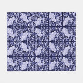 Couverture Polaire Marine Bleu et blanc lapin lapin Oiseau floral Ded (Devant (Horizontal))