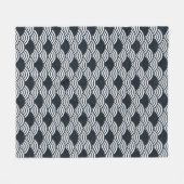 Couverture Polaire Marine bleu et blanc Seigaiha vagues motif (Devant (Horizontal))