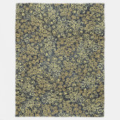 Couverture Polaire Marine Bleu & Or Chic Luxe Flourdissant Hiver Noir (Devant)