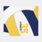 Couverture Polaire marine bleu or filles garçons ginormous volleyball (Devant (Horizontal))