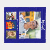 Couverture Polaire Marine bleu photo collage garçon amis (Devant (Horizontal))