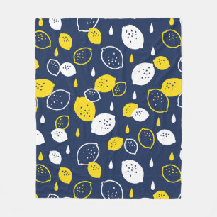 Couverture Polaire Marine Blue Lemon Art - Refresh Citrus Design