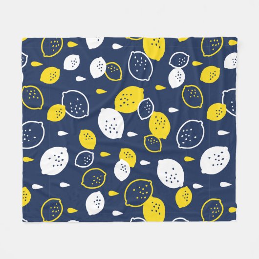 Couverture Polaire Marine Blue Lemon Art - Refresh Citrus Design (Devant (Horizontal))