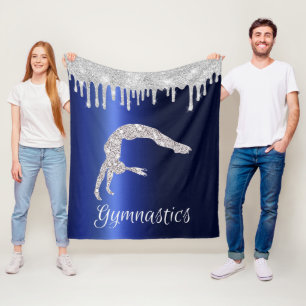 Couverture Polaire Marine Blue Metallic Argent Sparkle Gymnastique