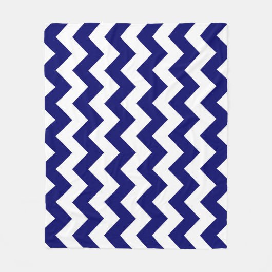 Couverture Polaire Marine horizontale et Zigzag blanc (Devant)