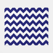 Couverture Polaire Marine horizontale et Zigzag blanc (Devant (Horizontal))