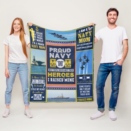 Couverture Polaire Marine Quilt, Marine Mom Quilt, Cadeau Pour Navy, (En situation)