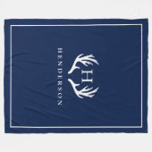 Couverture Polaire Marine rustique de monogramme d'andouillers de (Devant (Horizontal))