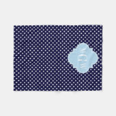 Couverture Polaire Marine Whats Pois Lt Blue Quatrefoil 3 Monogramme (Devant (Horizontal))