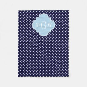 Couverture Polaire Marine Whats Pois Lt Blue Quatrefoil 3 Monogramme