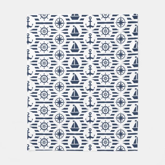 Couverture Polaire Maritime dans le motif bleu (Devant)