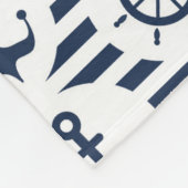 Couverture Polaire Maritime dans le motif bleu (Coin)