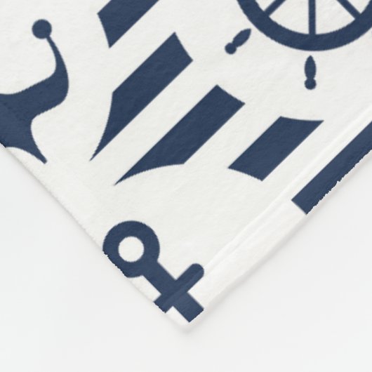 Couverture Polaire Maritime dans le motif bleu (Coin)