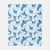 Couverture Polaire Marlin Bleu Jaillissant de l'Océan (Devant)