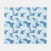 Couverture Polaire Marlin Bleu Jaillissant de l'Océan (Devant (Horizontal))
