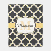 Couverture Polaire Marocain noir et d'or Quatrefoil (Devant)