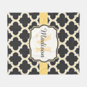 Couverture Polaire Marocain noir et d'or Quatrefoil (Devant (Horizontal))