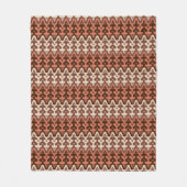 Couverture Polaire Marocaine Ikat Damask, Brown, Taupe & Rouille (Devant)
