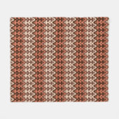 Couverture Polaire Marocaine Ikat Damask, Brown, Taupe & Rouille (Devant (Horizontal))