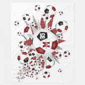 Couverture Polaire maroon black socer balls stars filles nom (Devant)