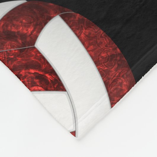 Couverture Polaire maroon blanc J'aime volleyball expression texte (Coin)