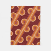 Couverture Polaire Maroon foncé orange Cercles rétro rouge Motif d'ar (Devant)