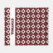 Couverture Polaire Maroon Lacrosse Jacquard Motif Fleece Blanche (Devant (Horizontal))