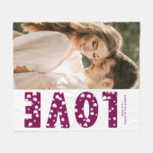 Couverture Polaire Maroon Love Hearts Couples Photo Valentines (Devant (Horizontal))