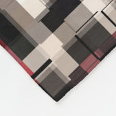 Couverture Polaire Maroon noir blanc Abstrait Plaid (Coin)