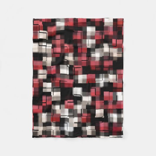 Couverture Polaire Maroon noir blanc Abstrait Plaid (Devant)