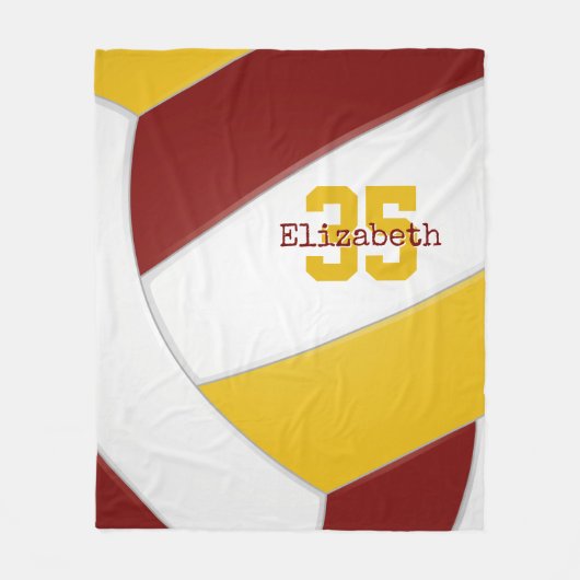 Couverture Polaire maroon or et blanc filles garçons volleyball coutu (Devant)