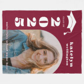 Couverture Polaire Maroon Photo Graduation (Devant (Horizontal))