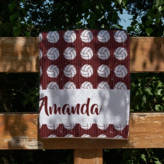 Couverture Polaire Maroon Volleyball Plancher à motif bois
