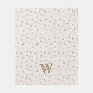 Couverture Polaire Marque de bovins lettres Tan