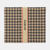 Couverture Polaire Marque Monogram Marron Brun Noir Rouge Buffalo à c (Devant (Horizontal))
