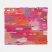 Couverture Polaire Marques de pinceau rose et orange Abstraites (Devant (Horizontal))