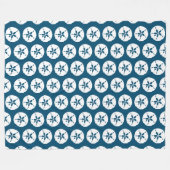 Couverture Polaire Marques Marines Bleu et Blanc Sable Dollar Coquill (Devant (Horizontal))