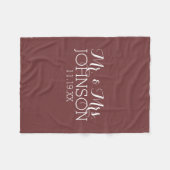 Couverture Polaire Marsala couleur solide - Mr & Mrs Wedding Favors (Devant (Horizontal))