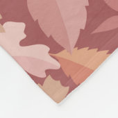 Couverture Polaire Marsala motif feuille (Coin)