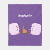 Couverture Polaire Marshmallows mignons roses par dessin animé sur le (Devant)