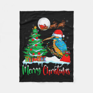 Couverture Polaire Martin-pêcheur Casquette de Père Noël Arbre de Noë