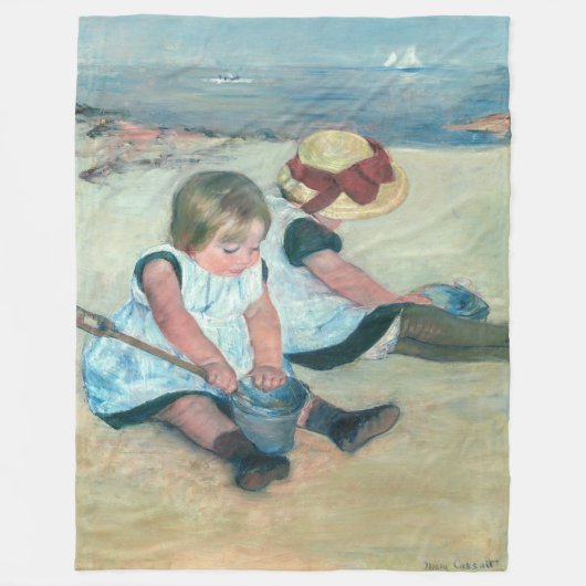 Couverture Polaire Mary Cassatt - Enfants jouant sur la plage (Devant)